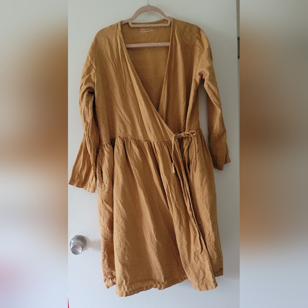 Simply Grey Ochre Wrap Dress Large